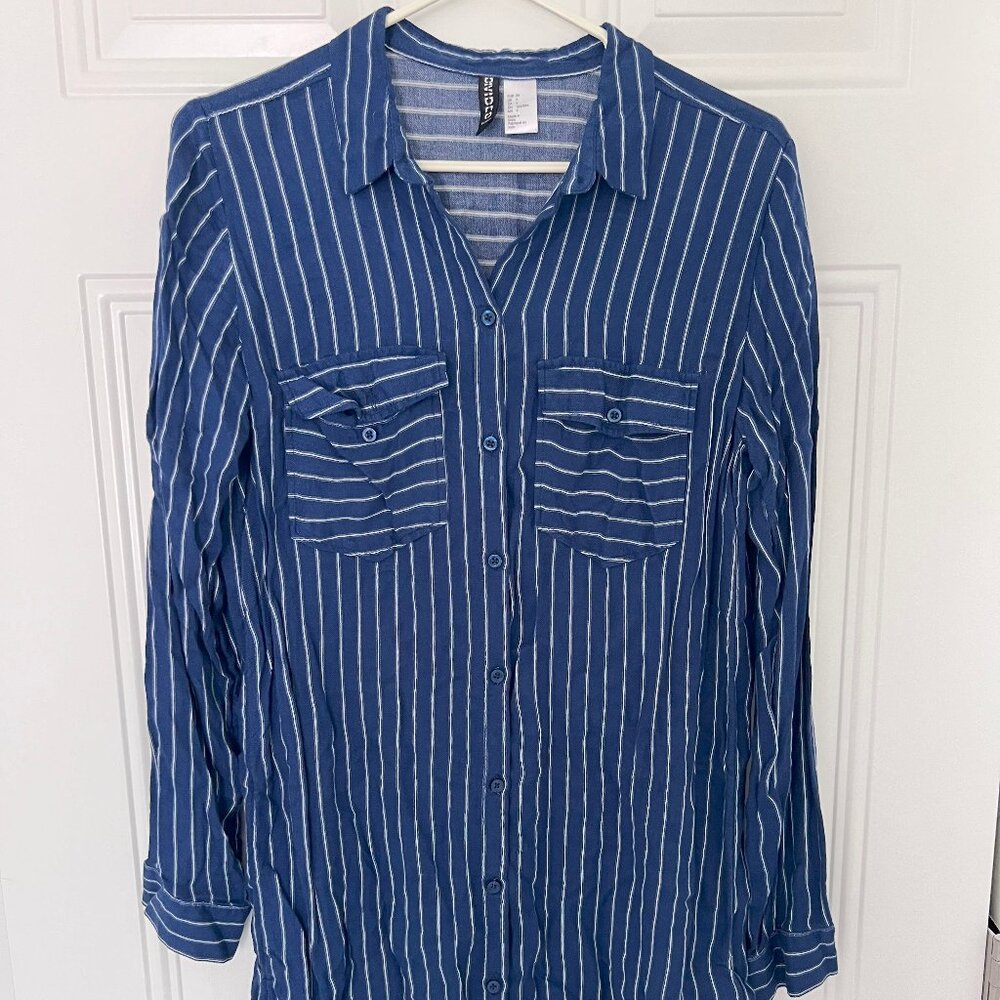 HM Blue Stripe Shirt Dress